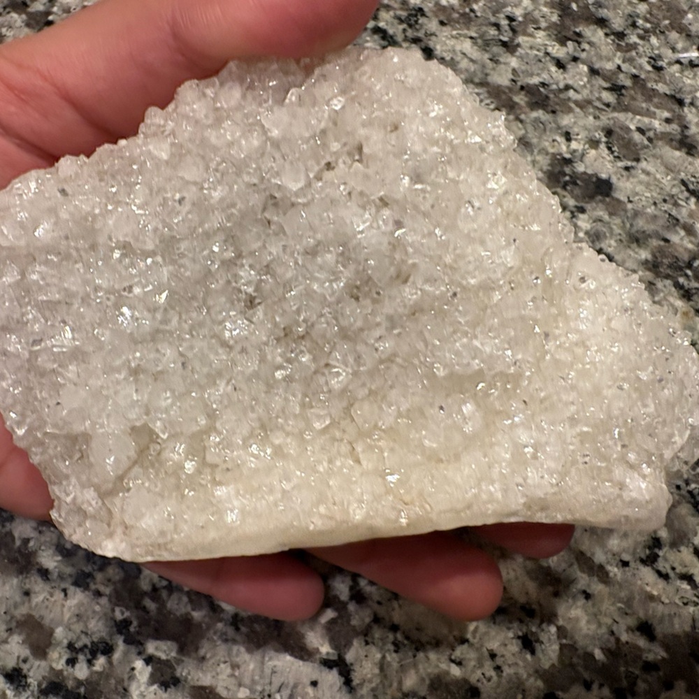 White druzy crystal statement piece